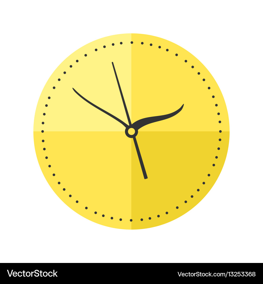 Wall clock circle sign with chronometer pointer vector image