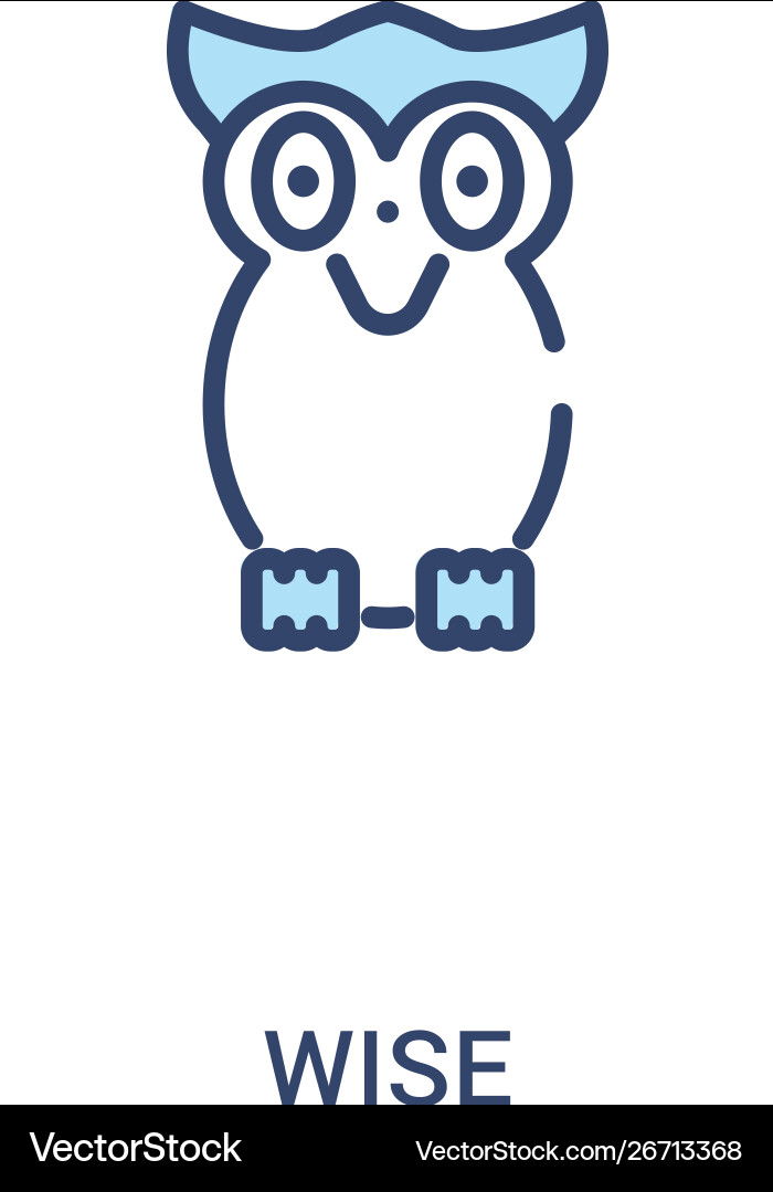 Wise concept 2 colored icon simple line element Wise concept 2 colored icon simple line element vector image