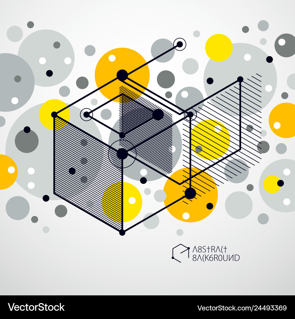 Abstract geometric 3d cube pattern and yellow Abstract geometric 3d cube pattern and yellow vector image