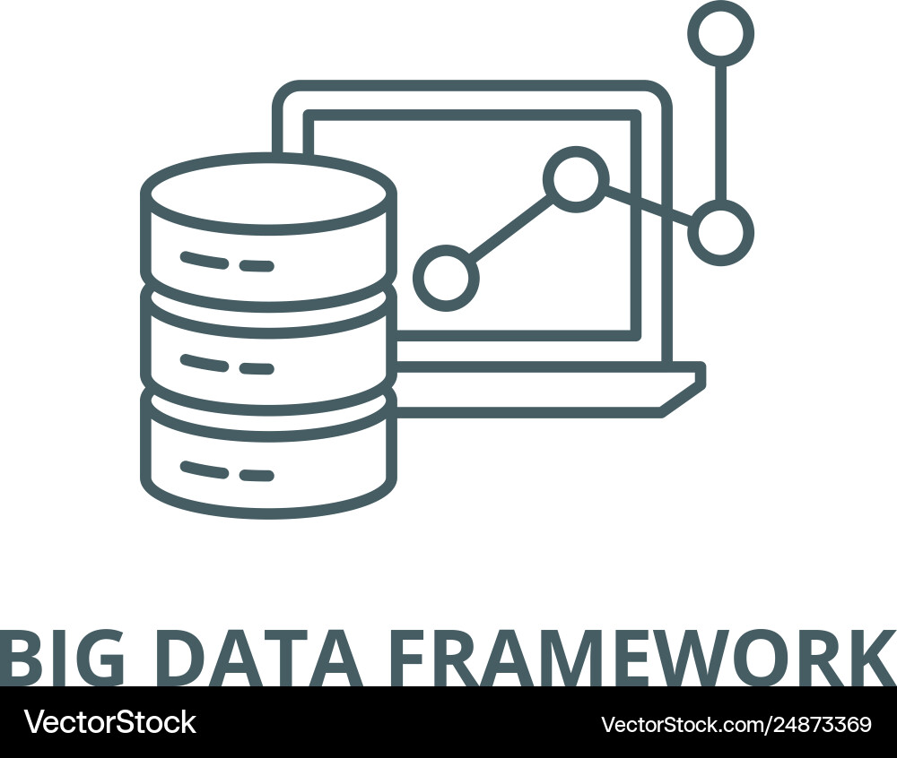 Big data framework line icon Big data framework line icon Vector Image