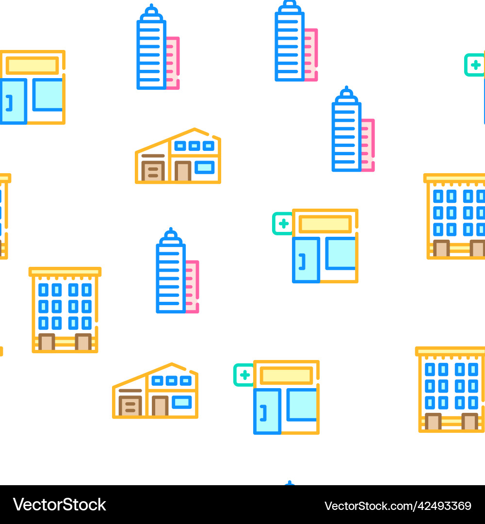 Building architecture collection icons set Building architecture collection icons set Vector Image