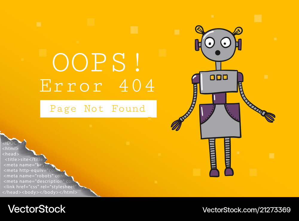 Error 404 page not found design template Error 404 page not found design template vector image