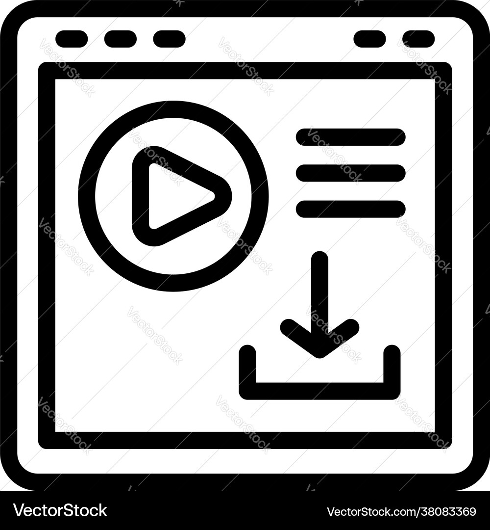 Filter search video file icon outline style Filter search video file icon outline style vector image