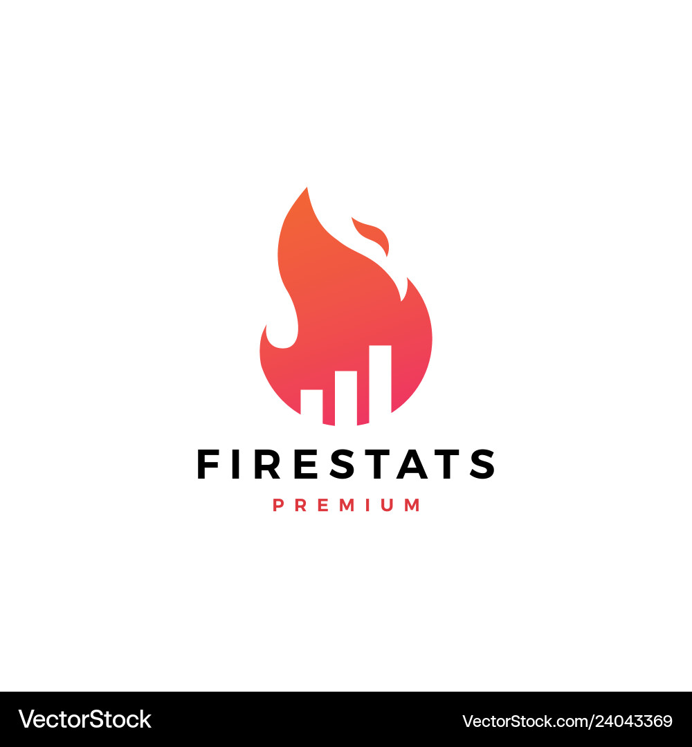 Fire Statistics Heat Icon - Flame Logo Vector Image