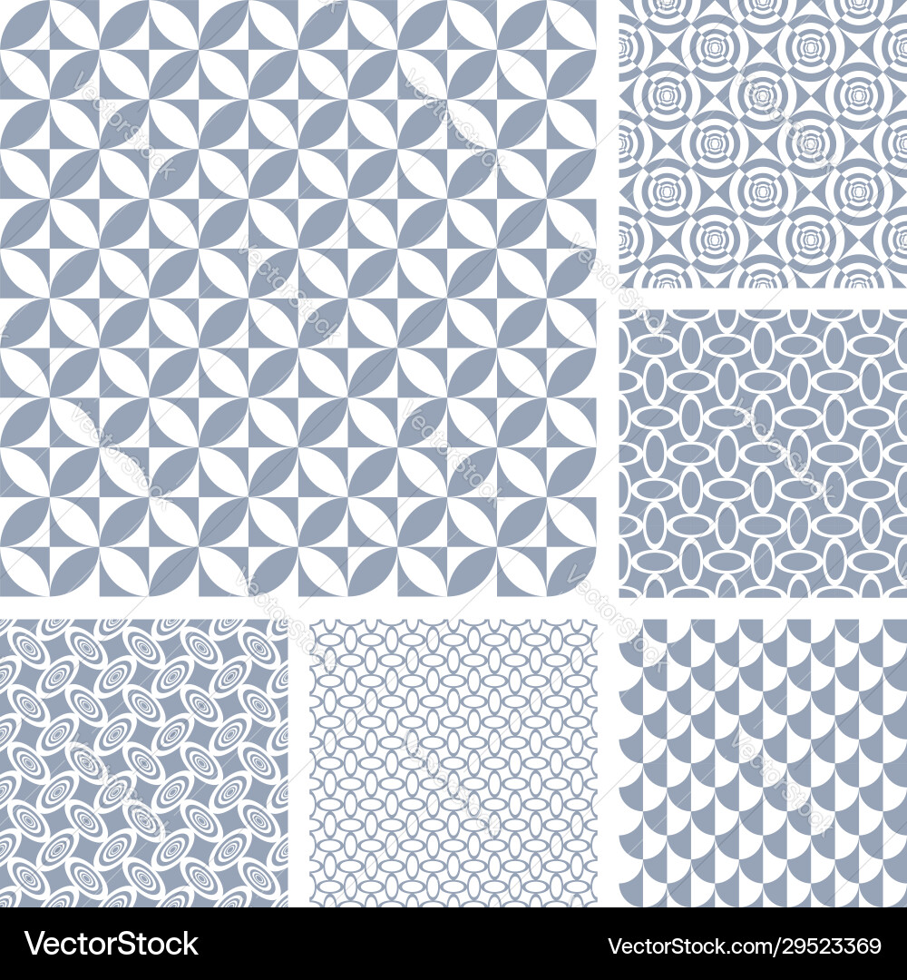 Geometric Pattern Set - Circles & Tiles vector image