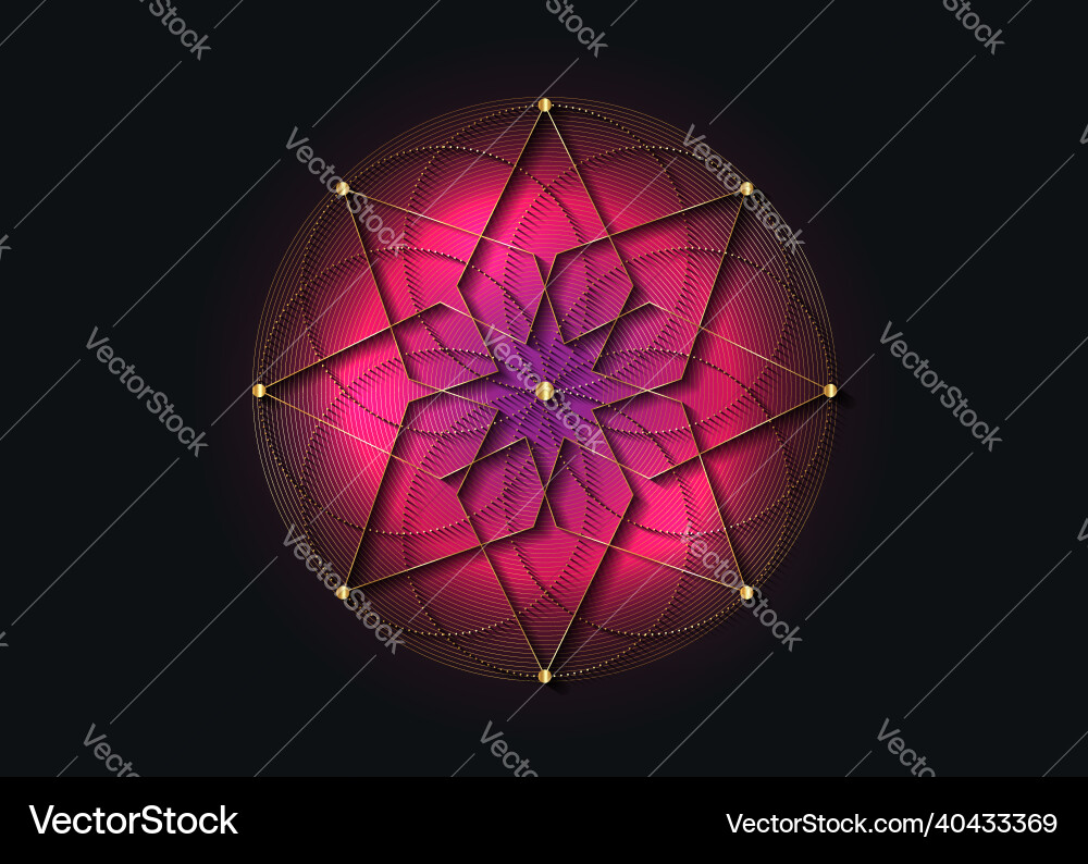 Gold heilige Geometrie acht spitze Stern-Logo-Symbol Gold heilige Geometrie acht spitze Stern-Logo-Symbol vektorbild