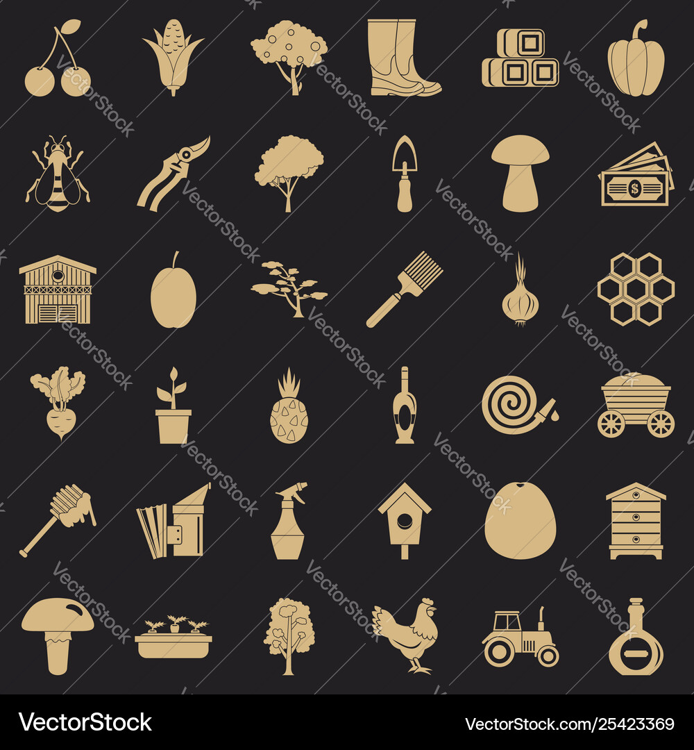 Ground icons set simple style Vector Image