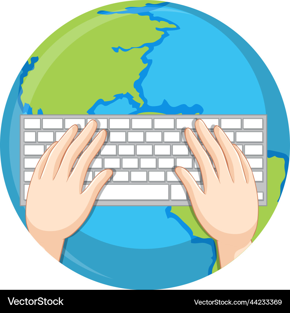 Hands typing on computer keyboard Hands typing on computer keyboard vector image