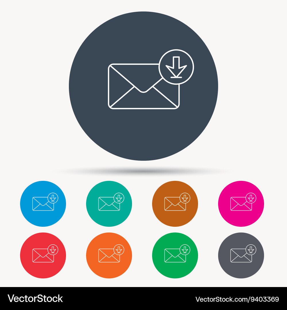 Mail inbox icon email message sign Vector Image