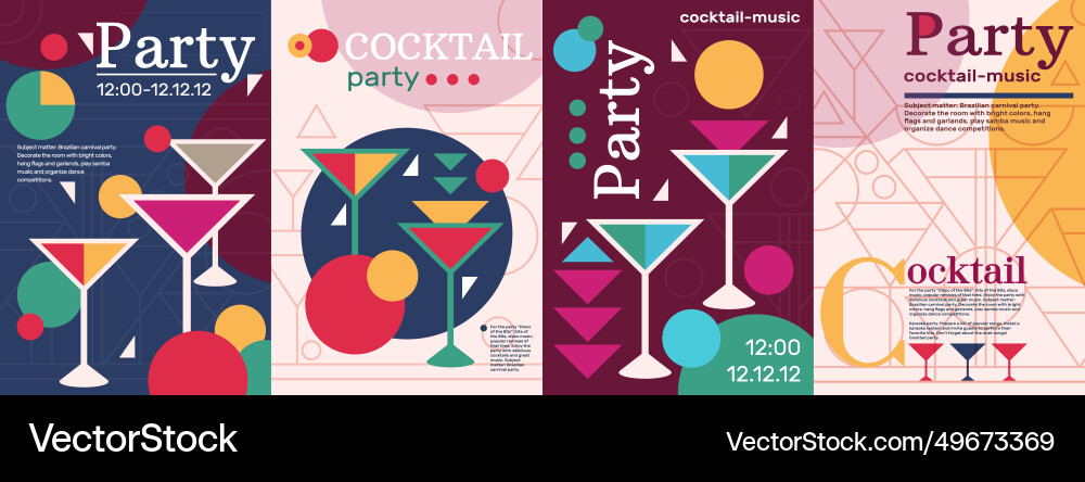 Party Flyer Cocktail geometrische Getränke Alkohol Party Flyer Cocktail geometrische Getränke Alkohol vektorbild