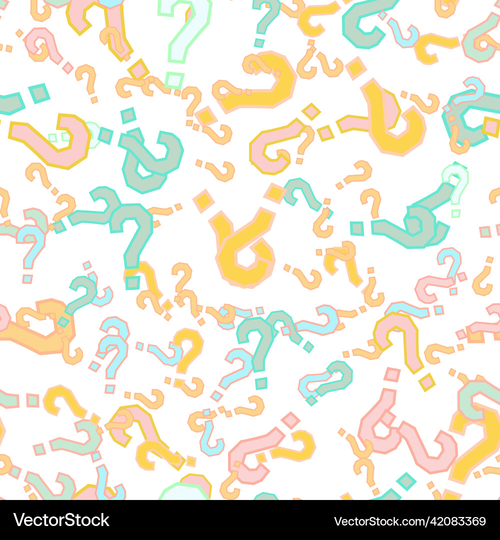 Quiz seamless pattern question marks doubt faq Quiz seamless pattern question marks doubt faq vector image