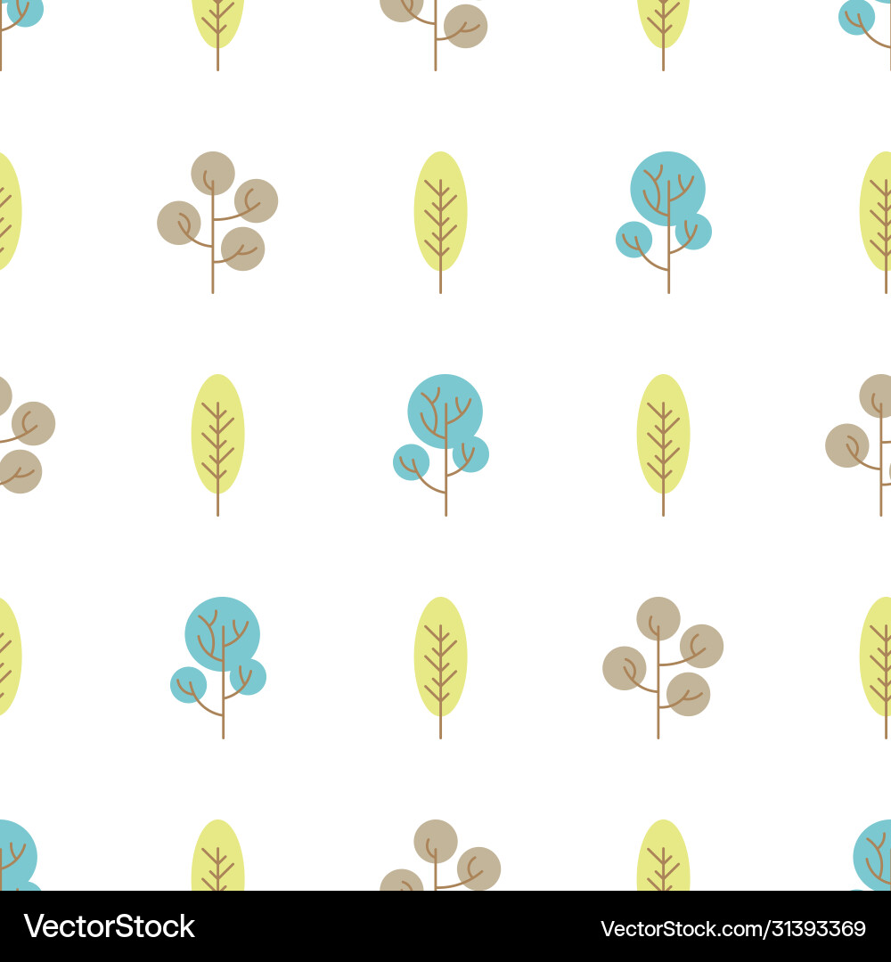 Seamless pattern with colored trees Vector Image