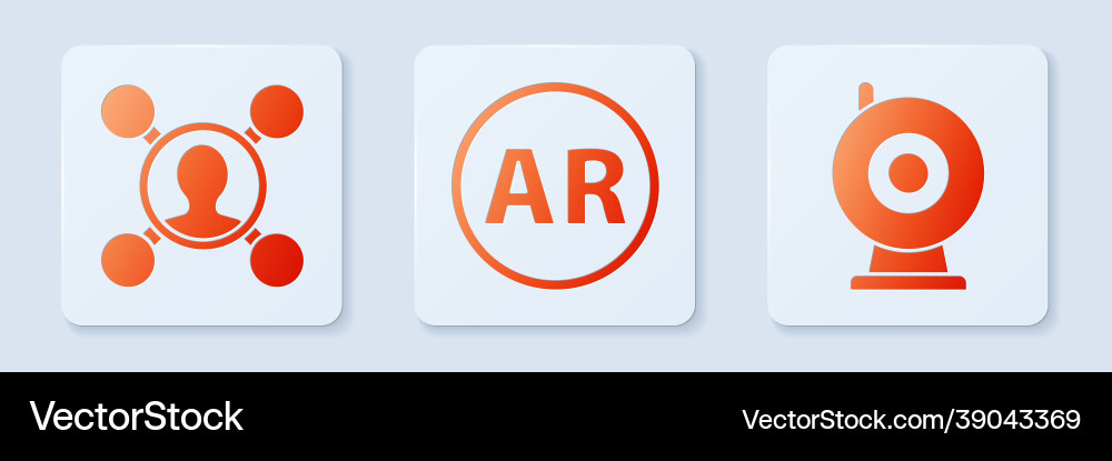 Set ar augmented reality share and web camera vector image