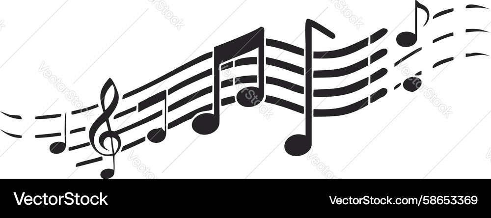 Simple horizontal music notes design generative Vector Image