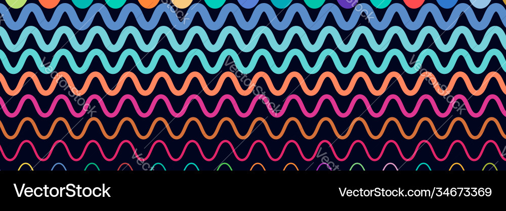 Wide rectangular format wavy waving zig-zag Wide rectangular format wavy waving zig-zag vector image