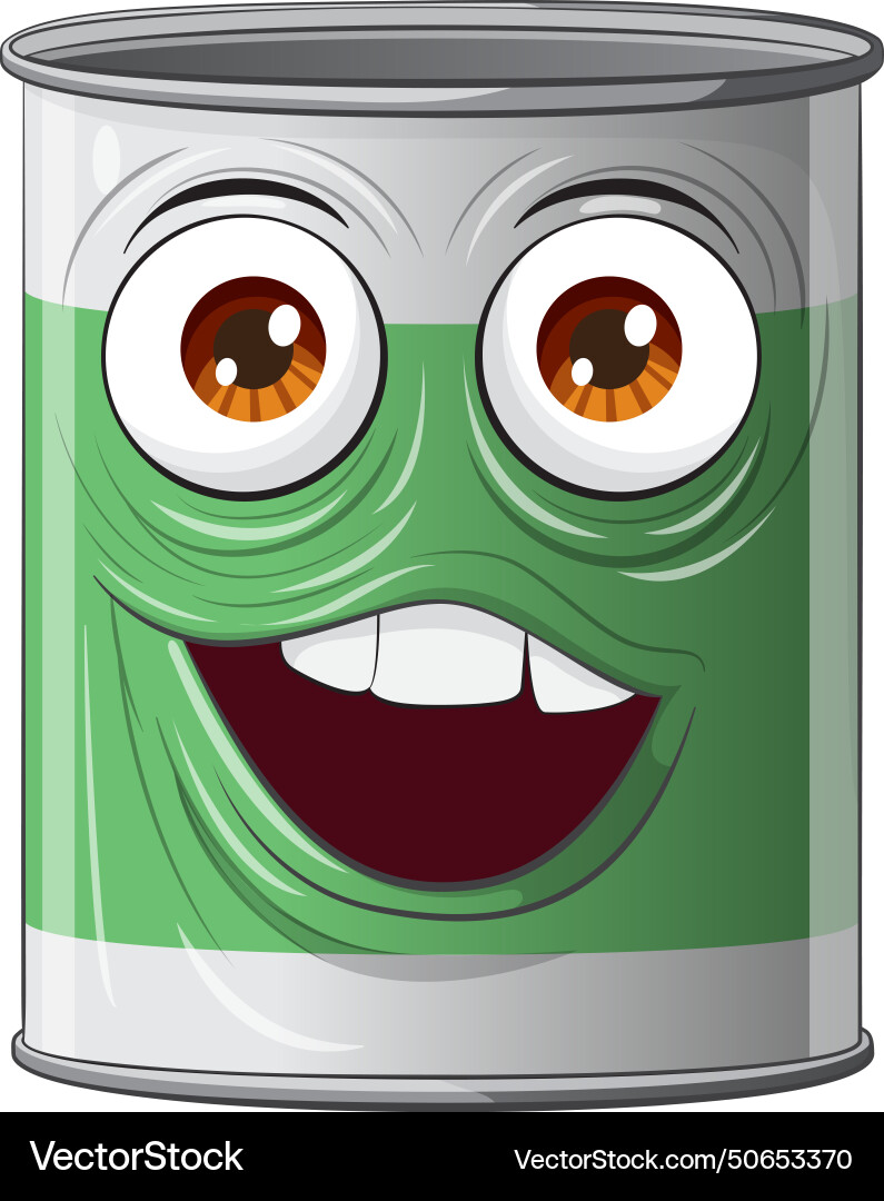 A smiling animated tin can Vector Image