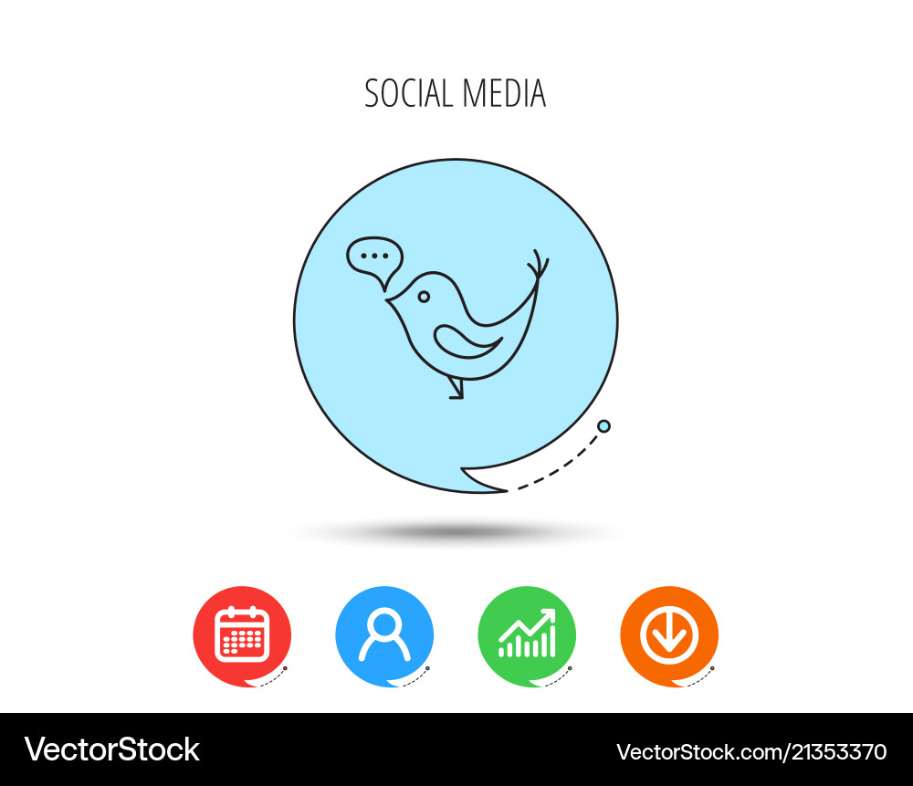 Bird with speech bubble icon short messages Bird with speech bubble icon short messages vector image