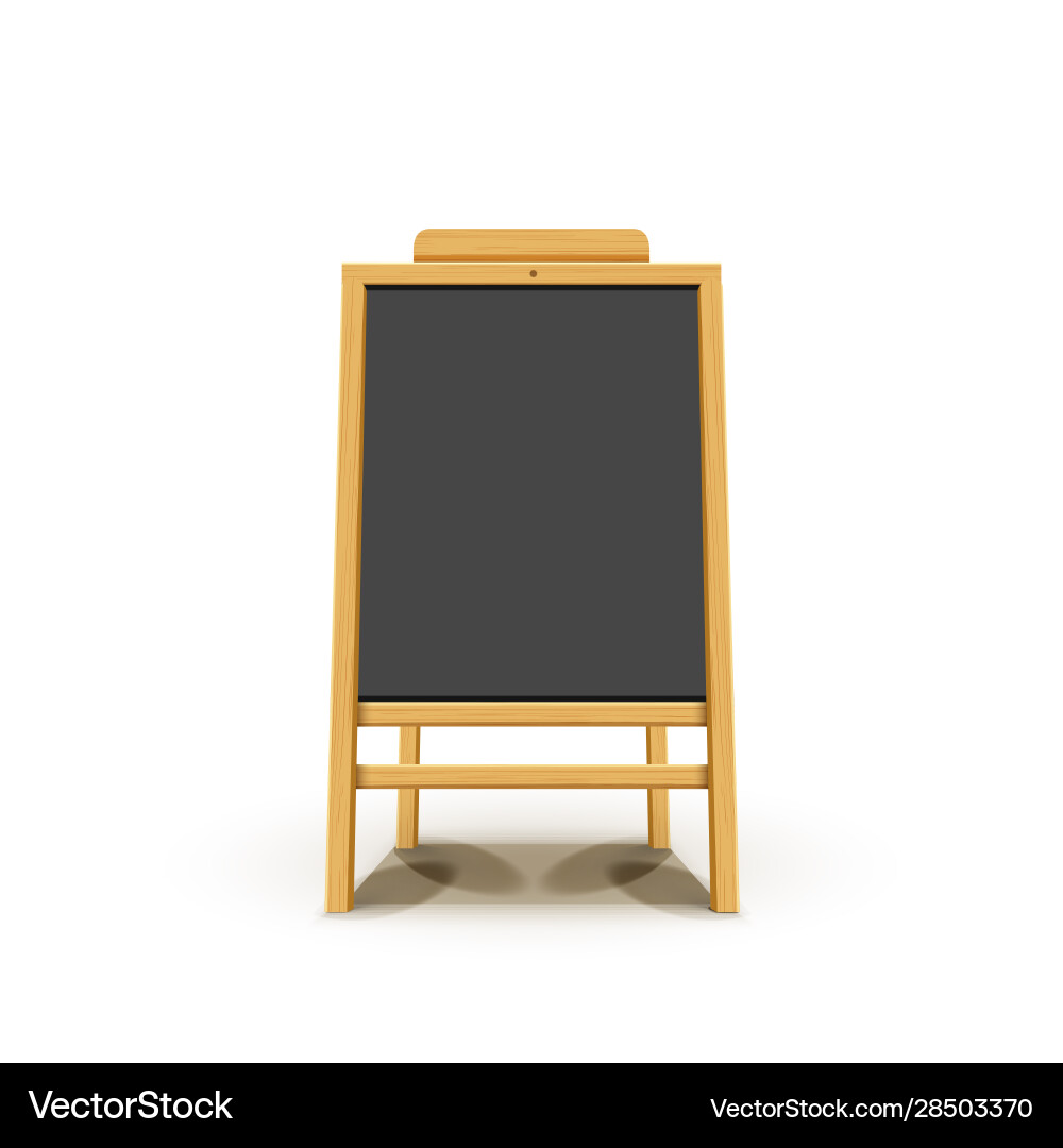 Blackboard easel wooden menu chalkboard Blackboard easel wooden menu chalkboard vector image