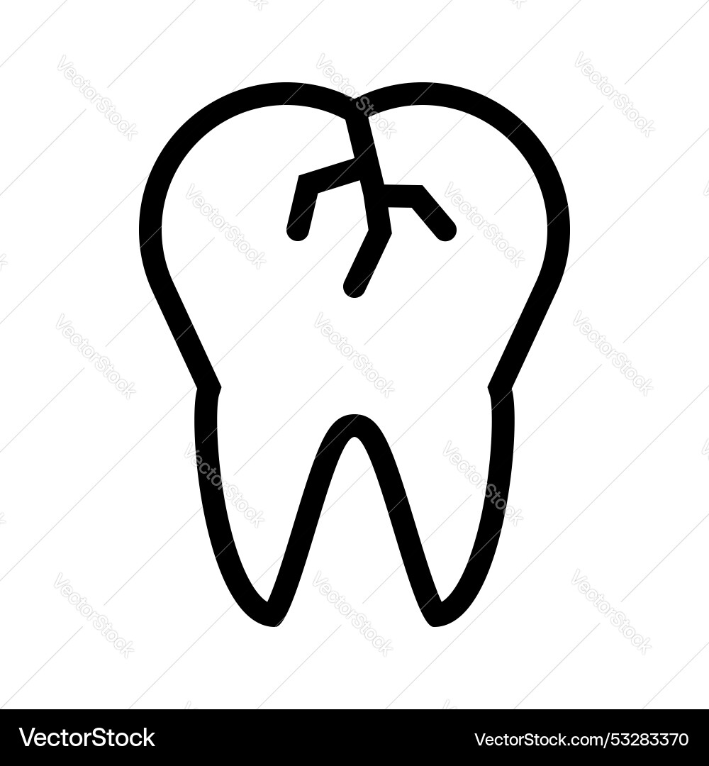 Broken tooth icon outline style design isolated Broken tooth icon outline style design isolated Vector Image
