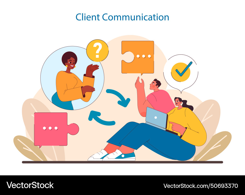 Client communication in it project management Client communication in it project management vector image
