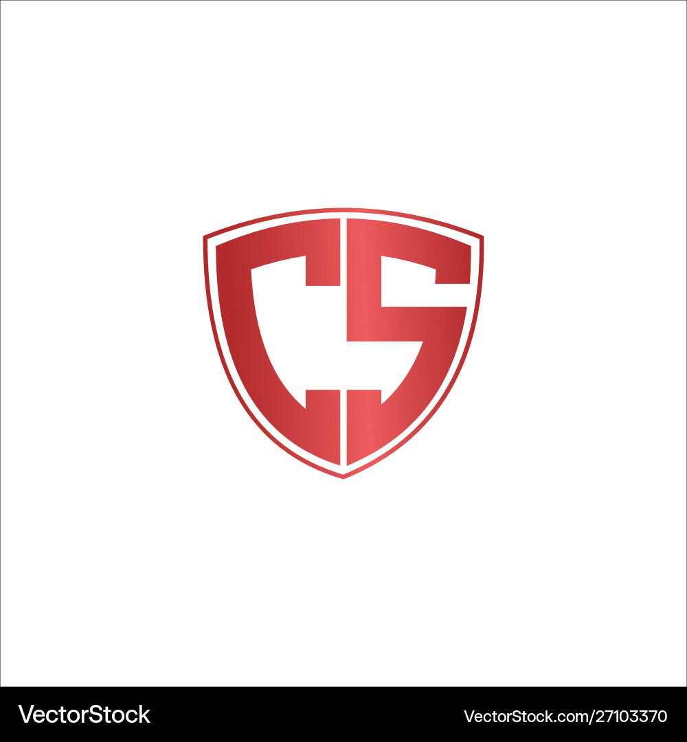 Cs and sc creative initial based letter vector image