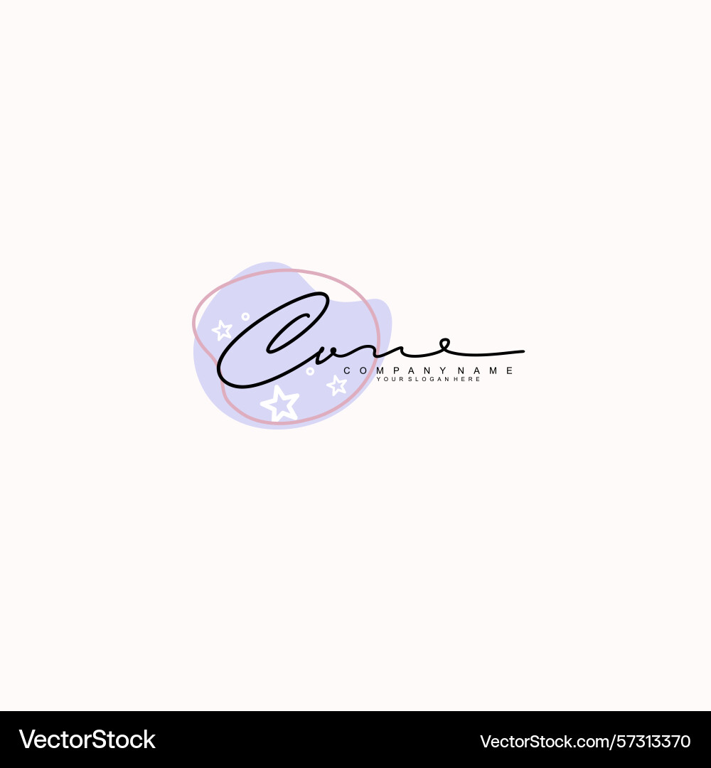 Cv minimalist signature logo design collection Vector Image