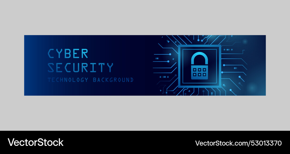 Cybersecurity and data protection horizontal vector image