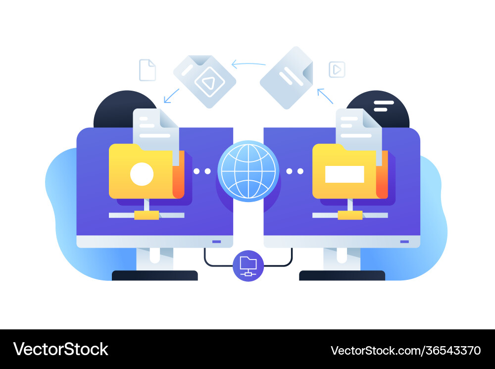 Digital File Sharing Network Vektorbild