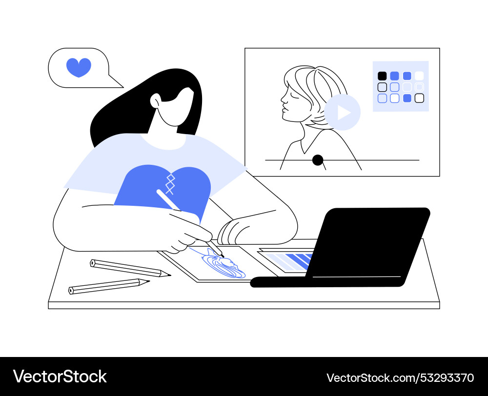Drawing tutorials isolated cartoon Drawing tutorials isolated cartoon Vector Image