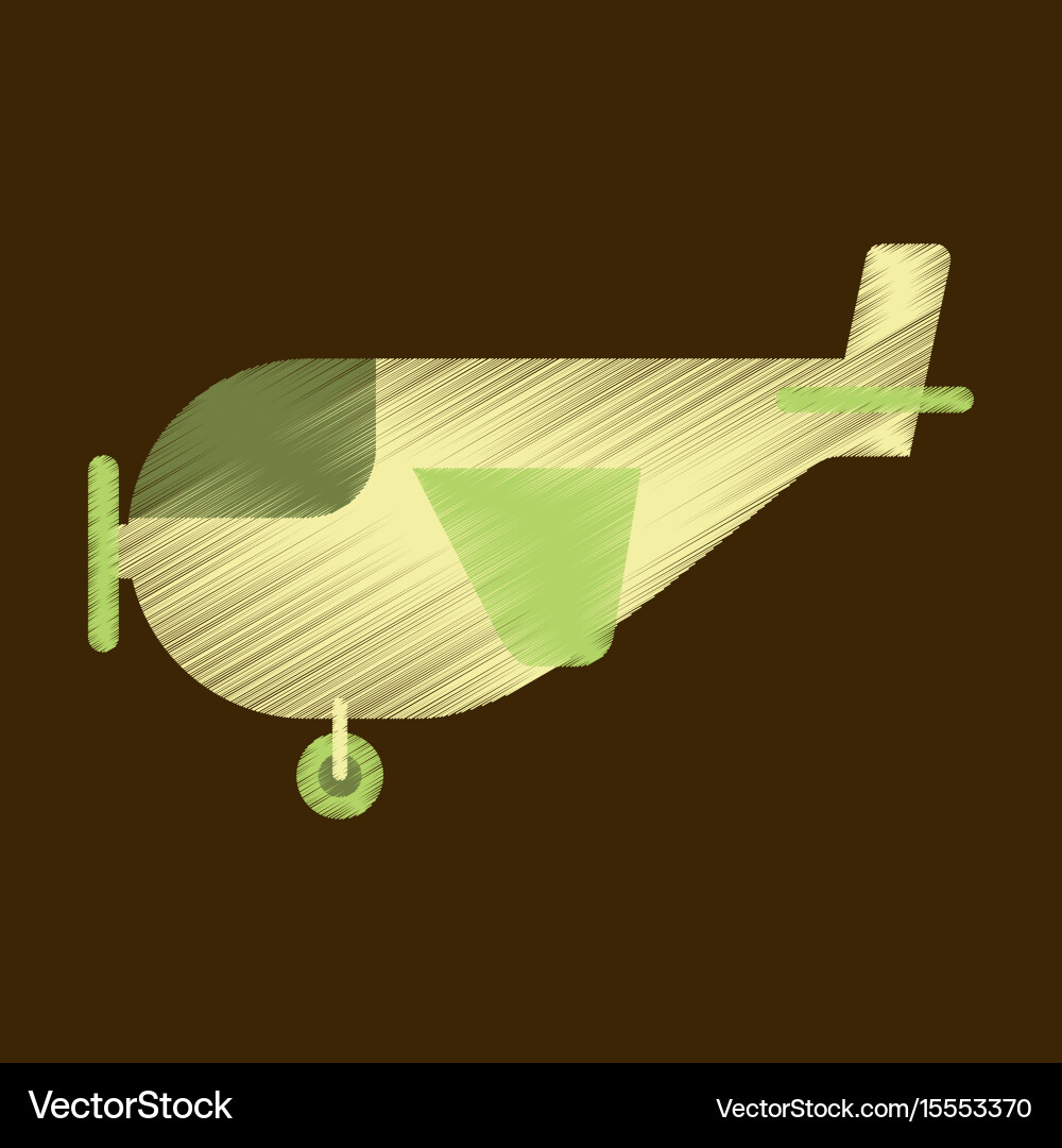Flat icon in shading style airplane with propeller Vector Image