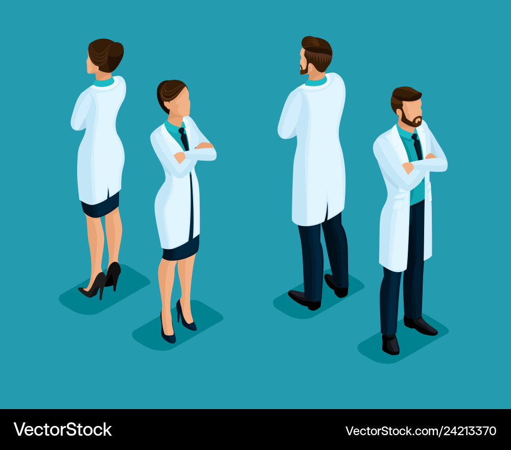 Isometric medical staff doctor surgeon nurse Isometric medical staff doctor surgeon nurse vector image