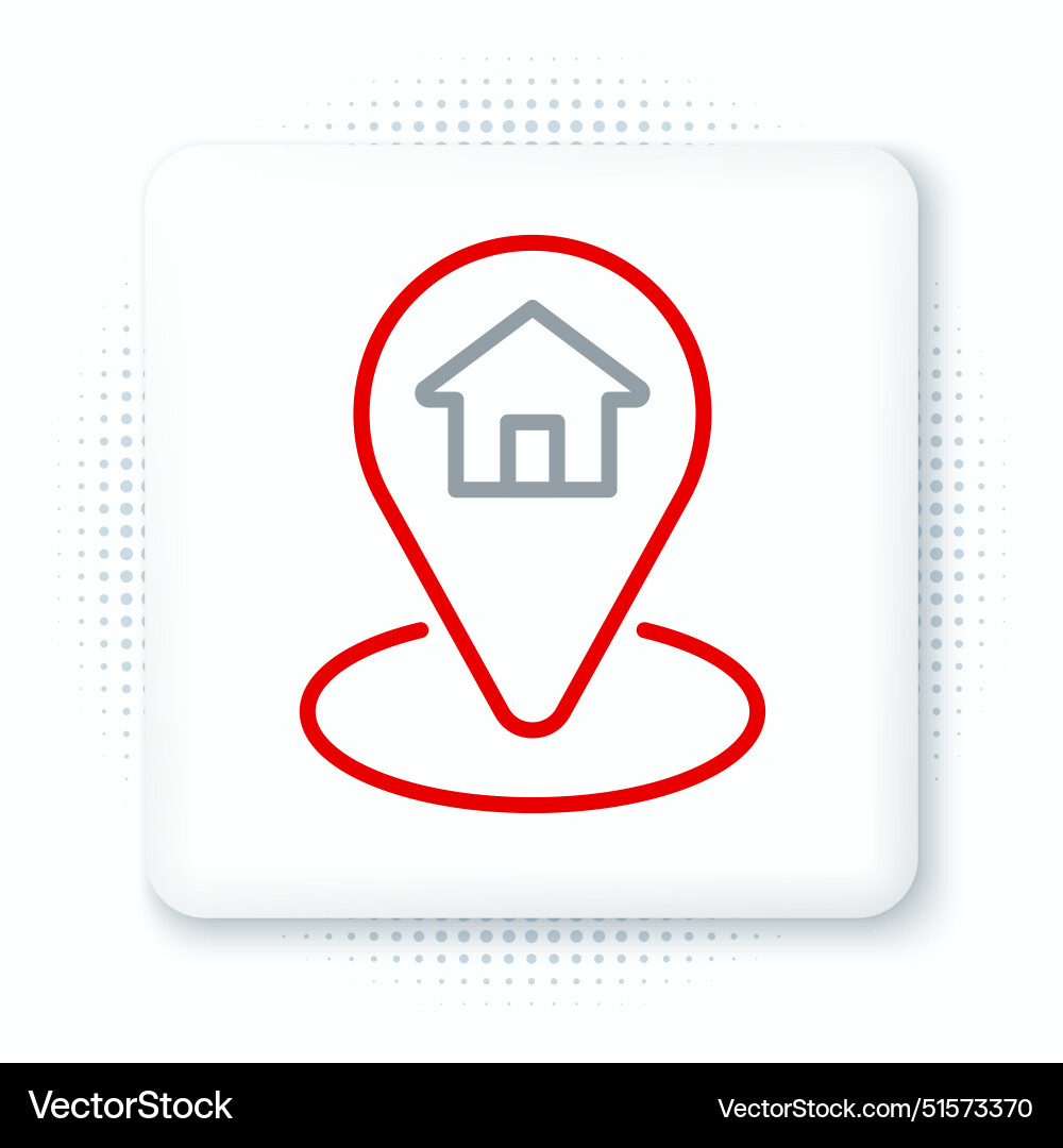 Line map pointer with house icon isolated Line map pointer with house icon isolated vector image