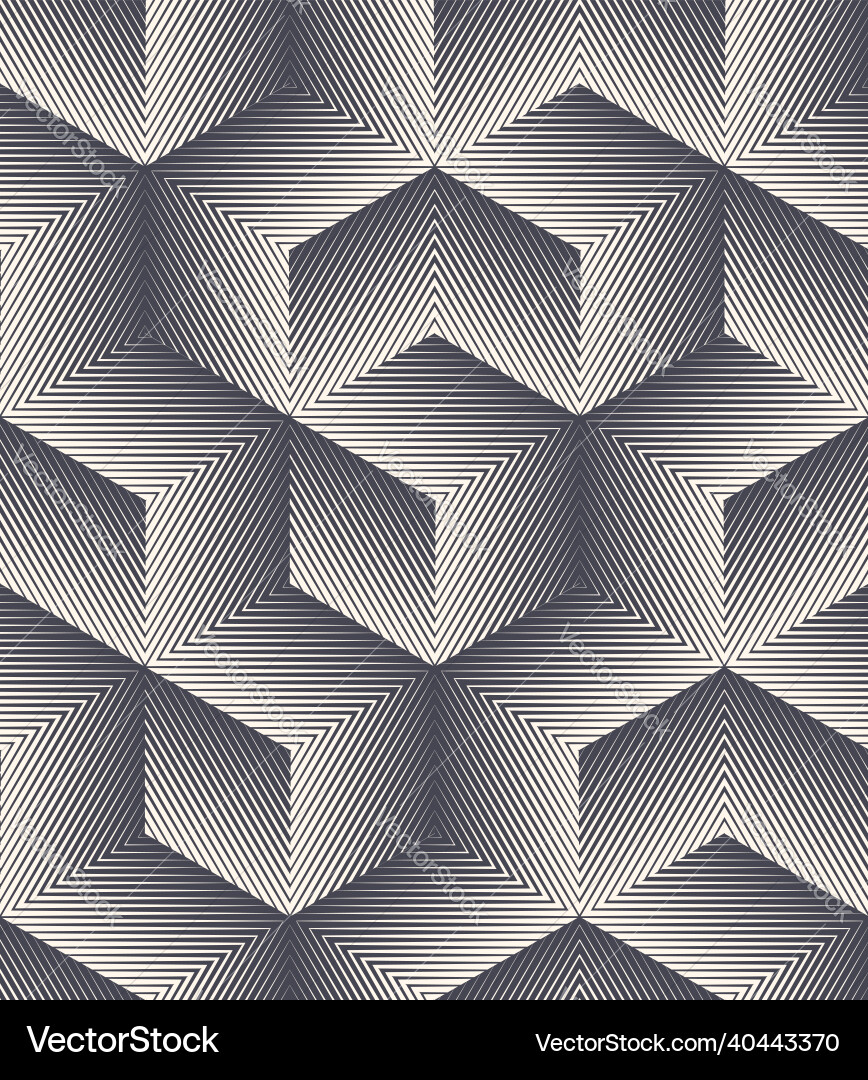 Linear Cube Pattern - Hatching Effect vector image