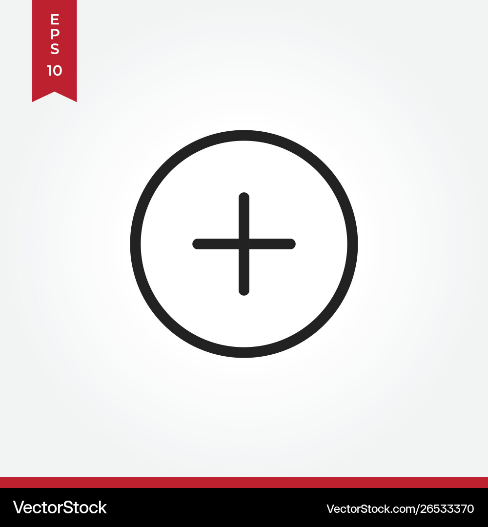 Plus icon in modern style for web site and mobile vector image