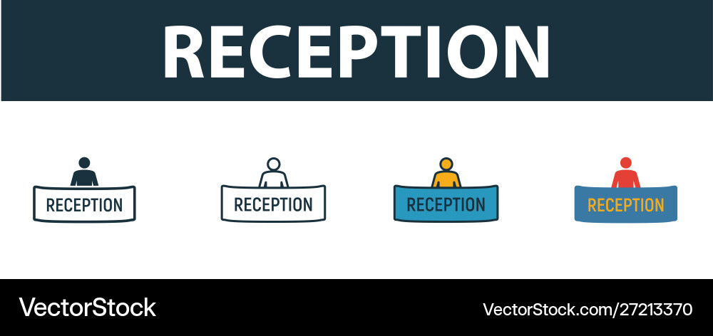 Reception icon set four simple symbols Reception icon set four simple symbols vector image