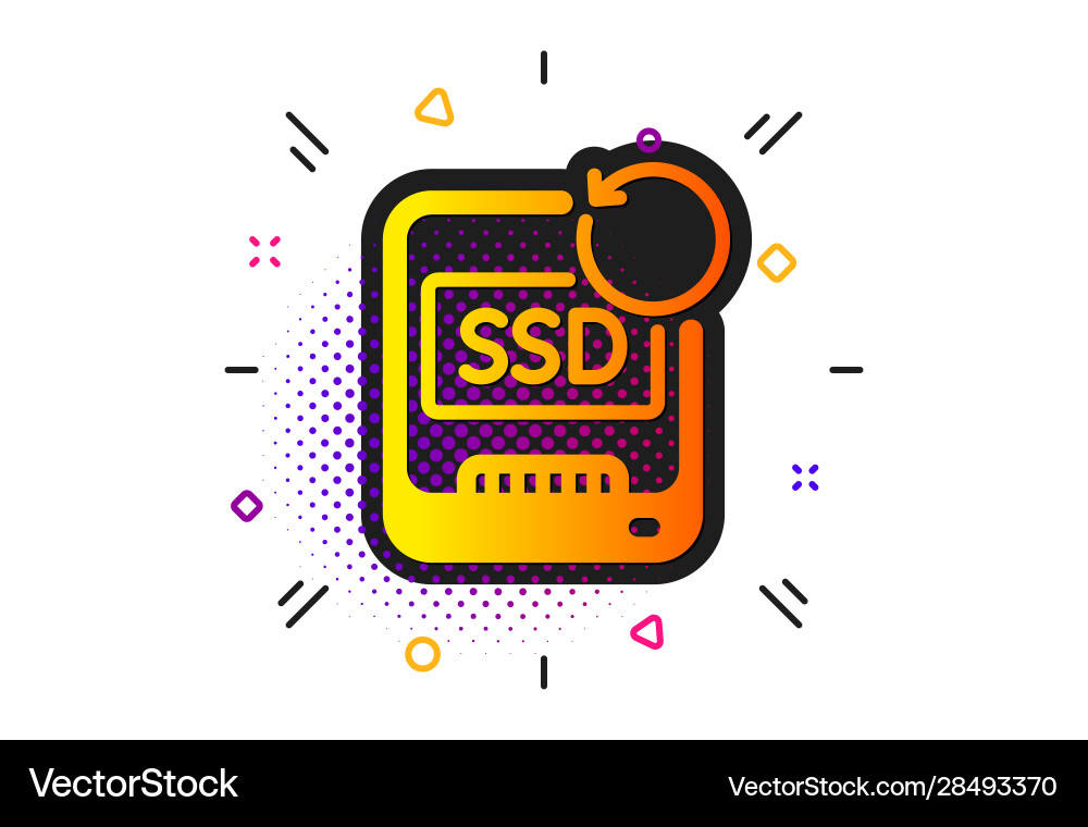 Recovery ssd icon backup data sign restore Vector Image