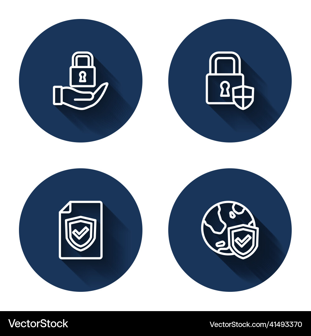 Set line lock shield security with contract vector image
