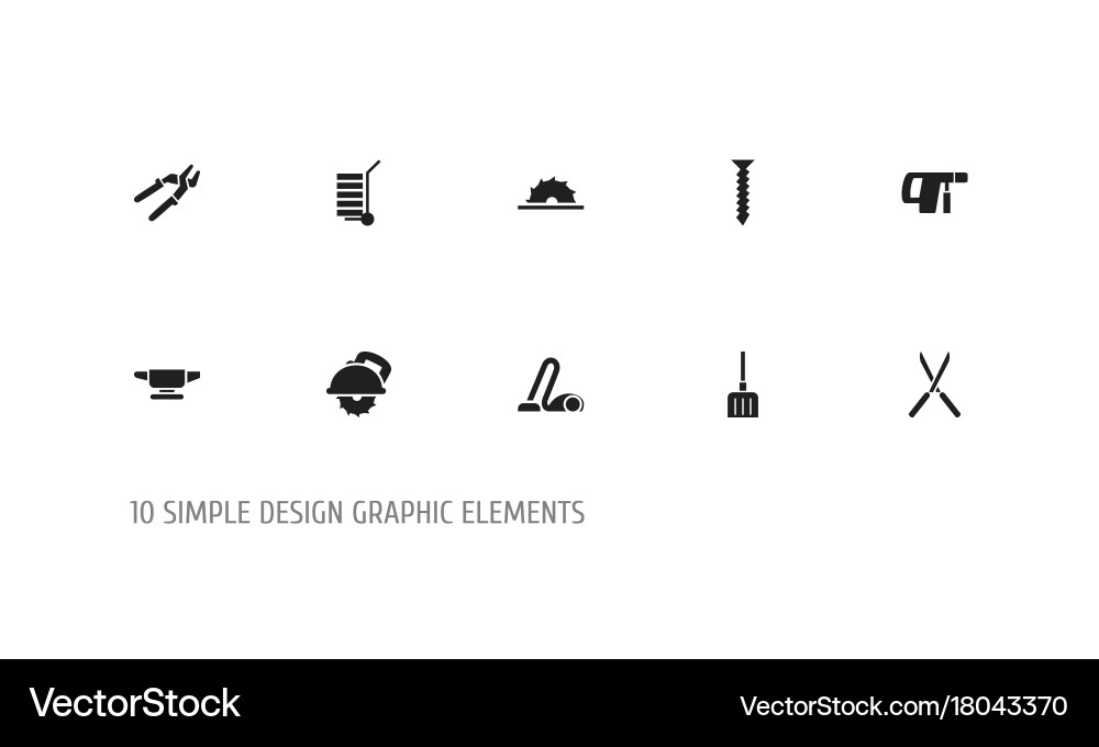 Set of 10 editable instrument icons includes Vector Image