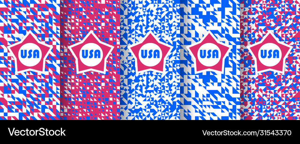 Set seamless patterns with stars in colors Vector Image