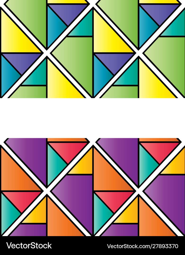Two seamless rectangular pattern tiles vector image