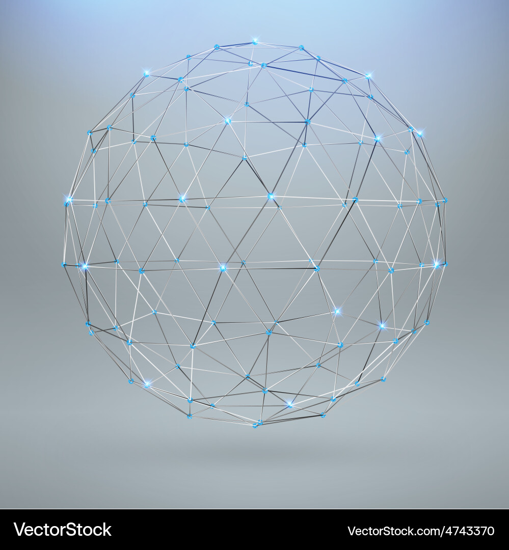 Wireframe polygonal element 3d sphere vector image