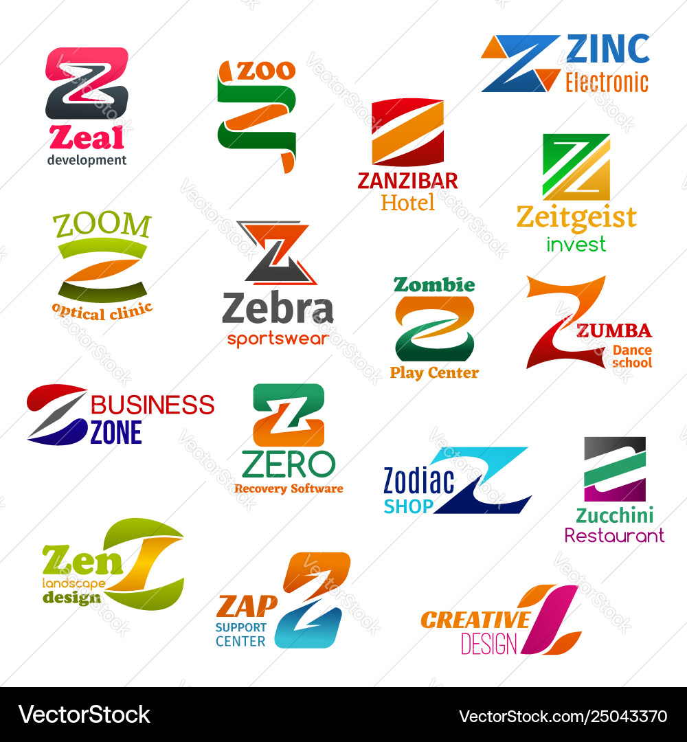 Z letter corporate identity business icons Z letter corporate identity business icons vector image