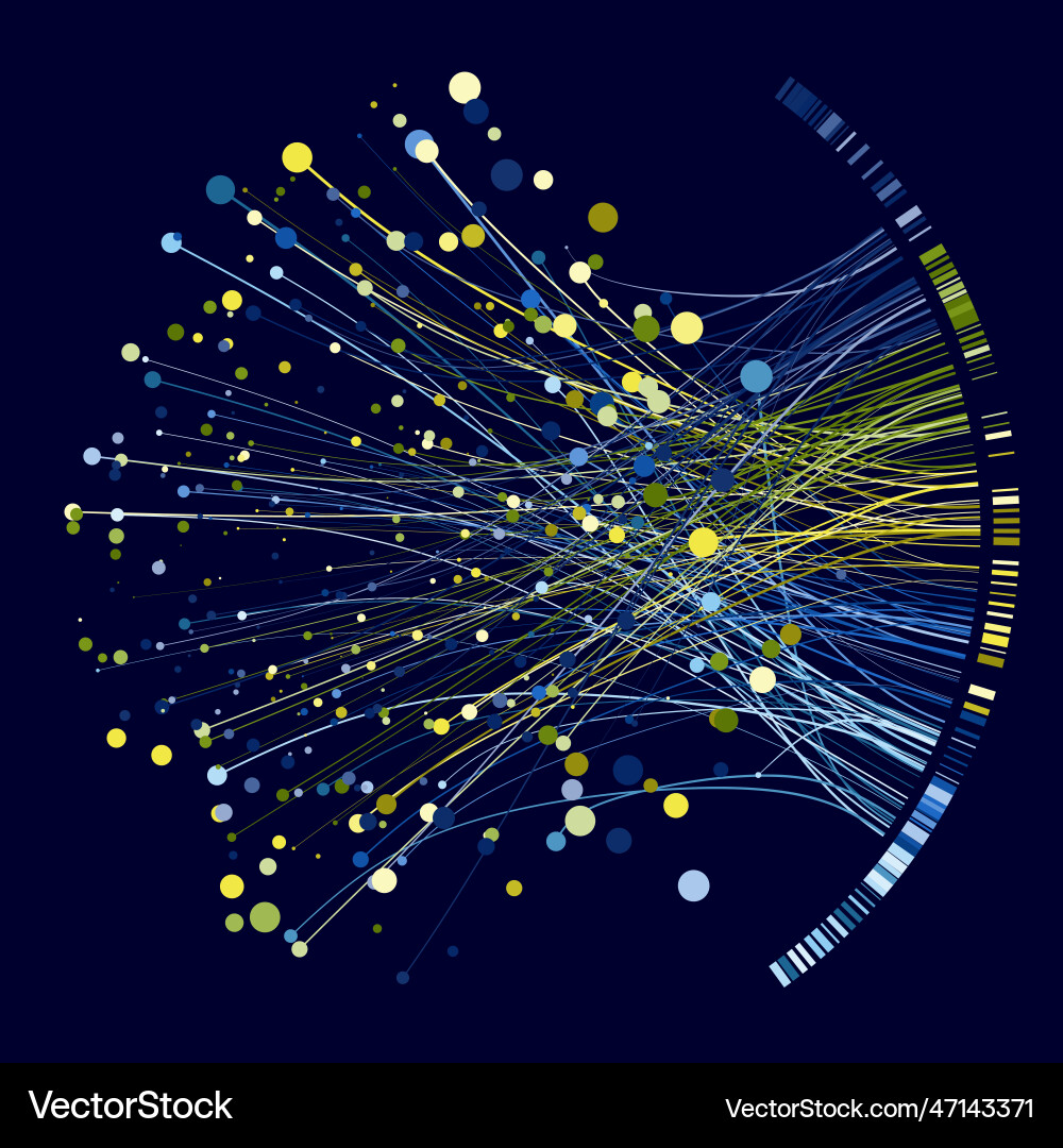 Abstractly arranged dots are connected by lines Abstractly arranged dots are connected by lines Vector Image