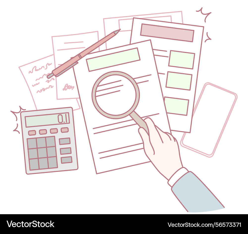Analyzing business documents using advanced tools Vector Image