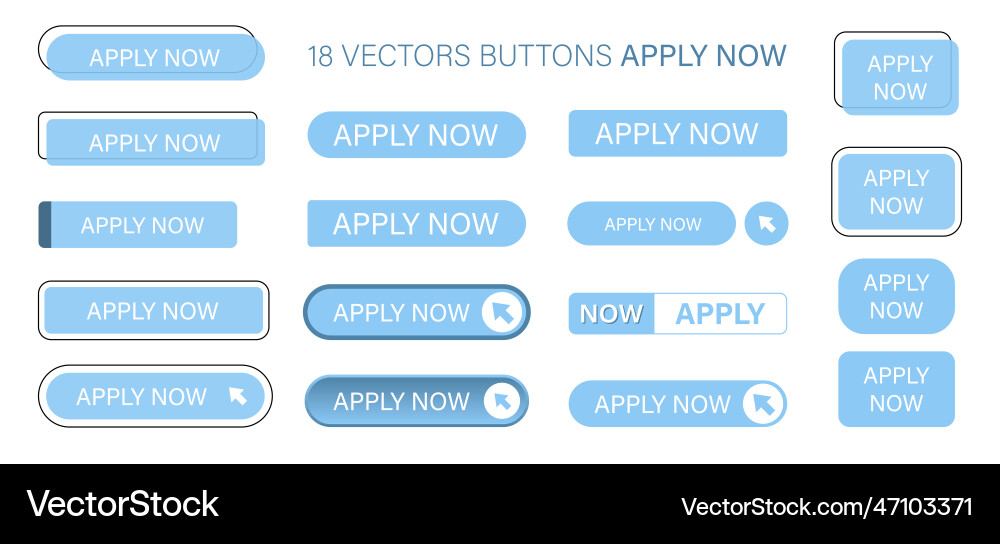 Apply now button in flat style for application vector image
