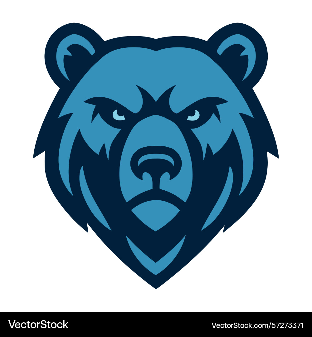 Bear head logo with a simplified angular design Vector Image
