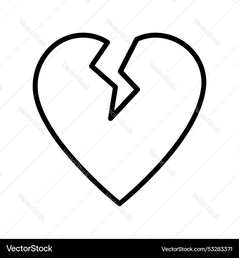 Broken icon outline style design isolated Broken icon outline style design isolated vector image