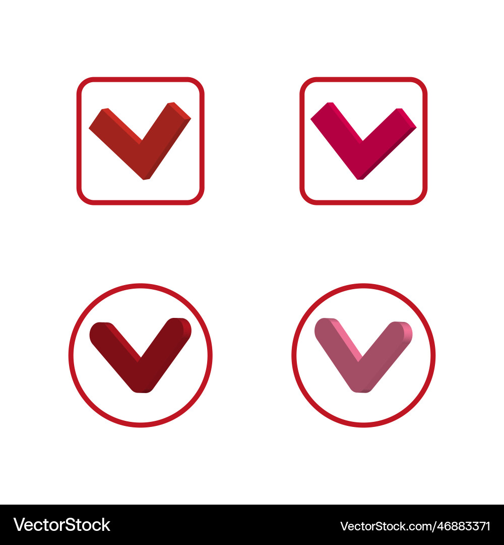 Button with red checkmarks for web design Button with red checkmarks for web design vector image