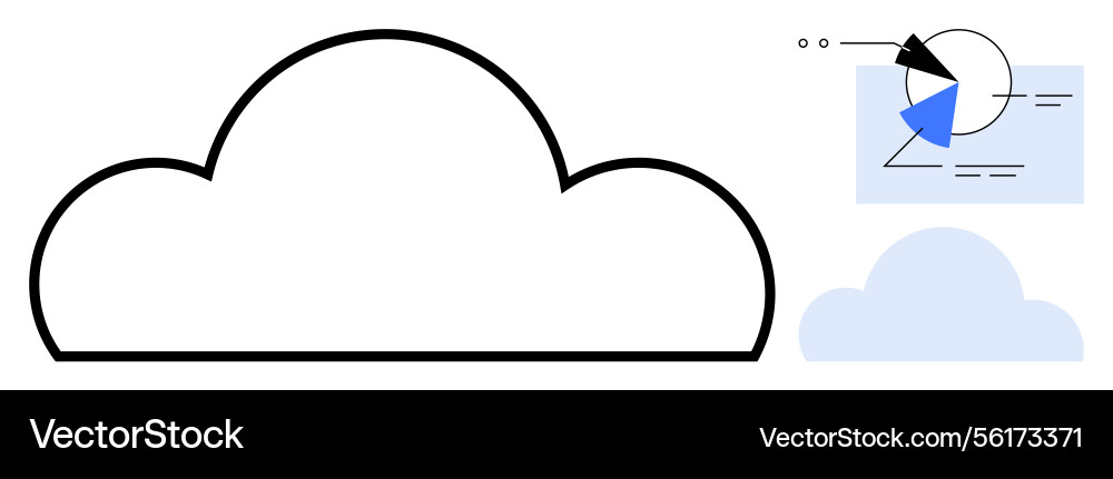 Cloud shape with data visualizations and geometric Cloud shape with data visualizations and geometric Vector Image