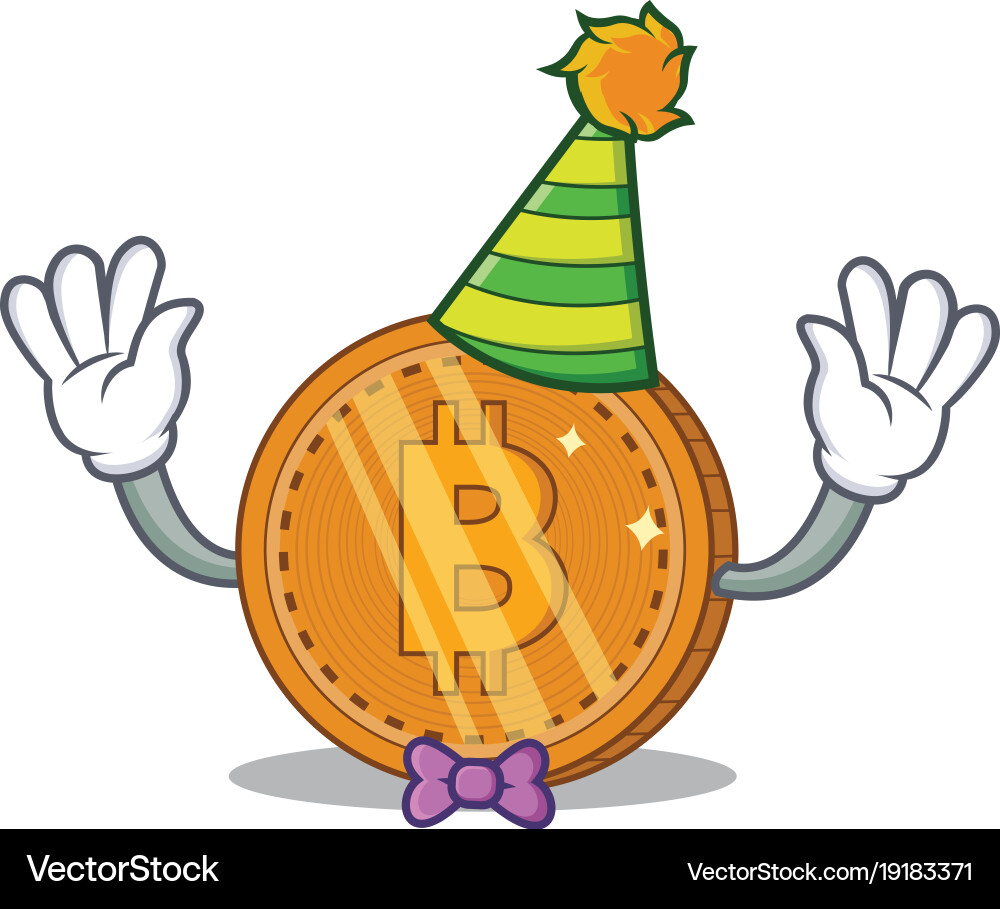 Clown bitcoin coin character cartoon – Royalty-Free Vector | VectorStock